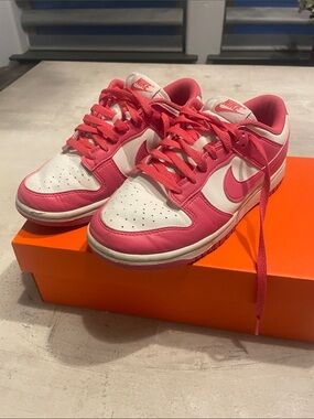Nike Kids Pink and White Low-Top Sneakers — Girls' Casual Trainers
